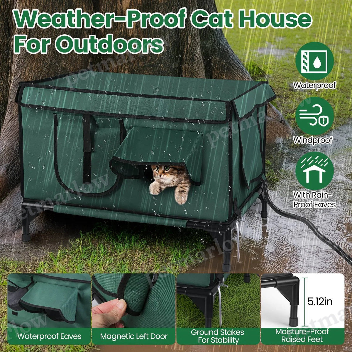 Waterproof Heated Cat House Outdoor Shelter – view 3