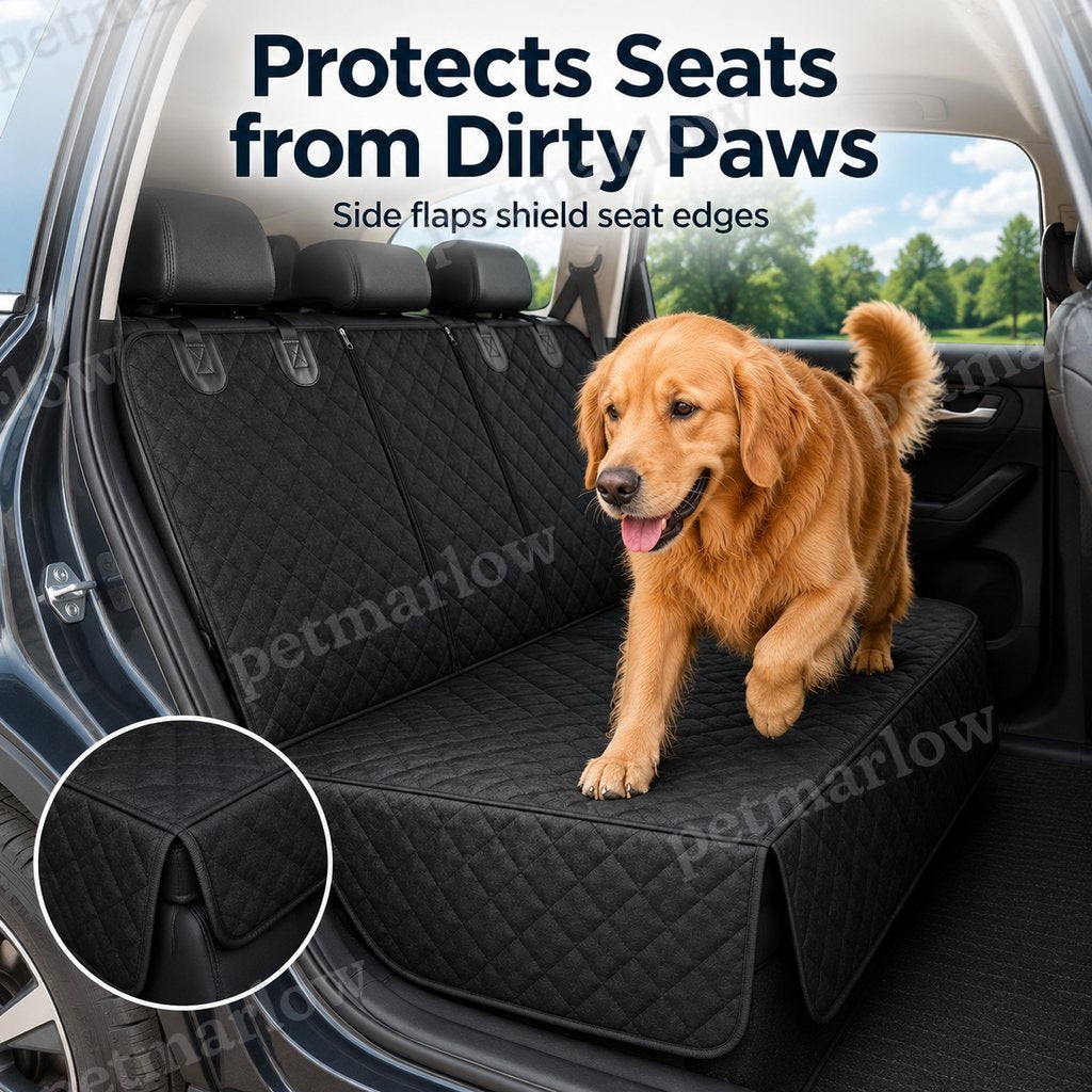 Waterproof Quilted Non-Slip Rear Bench Pet Car Seat Cover – view 3