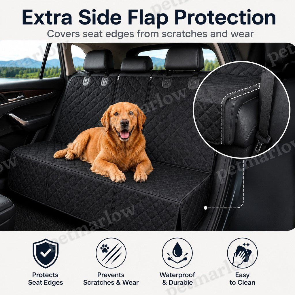 Waterproof Quilted Non-Slip Rear Bench Pet Car Seat Cover – view 6