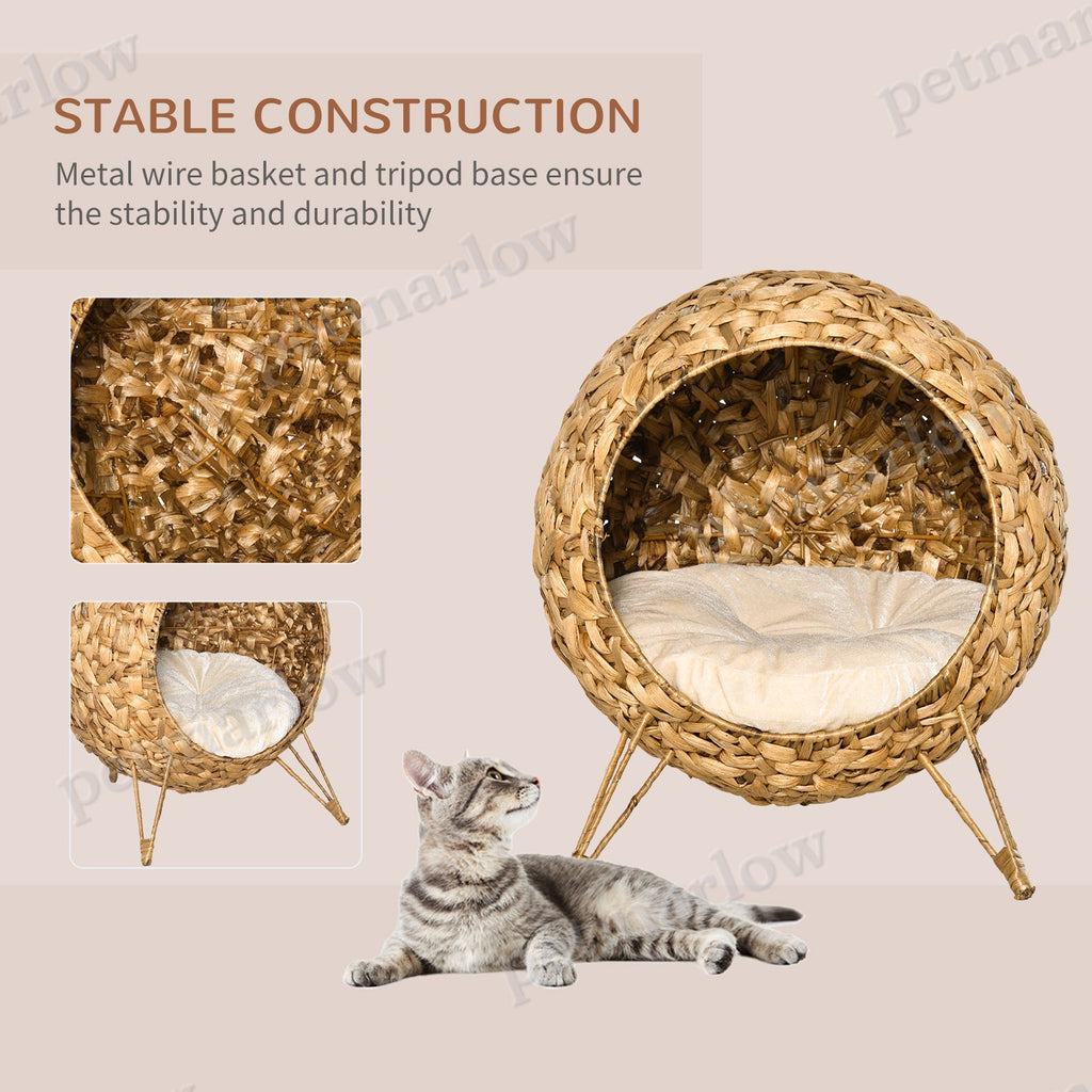 Weaved Cat Bed with Cushion for Comfort and Play – view 5