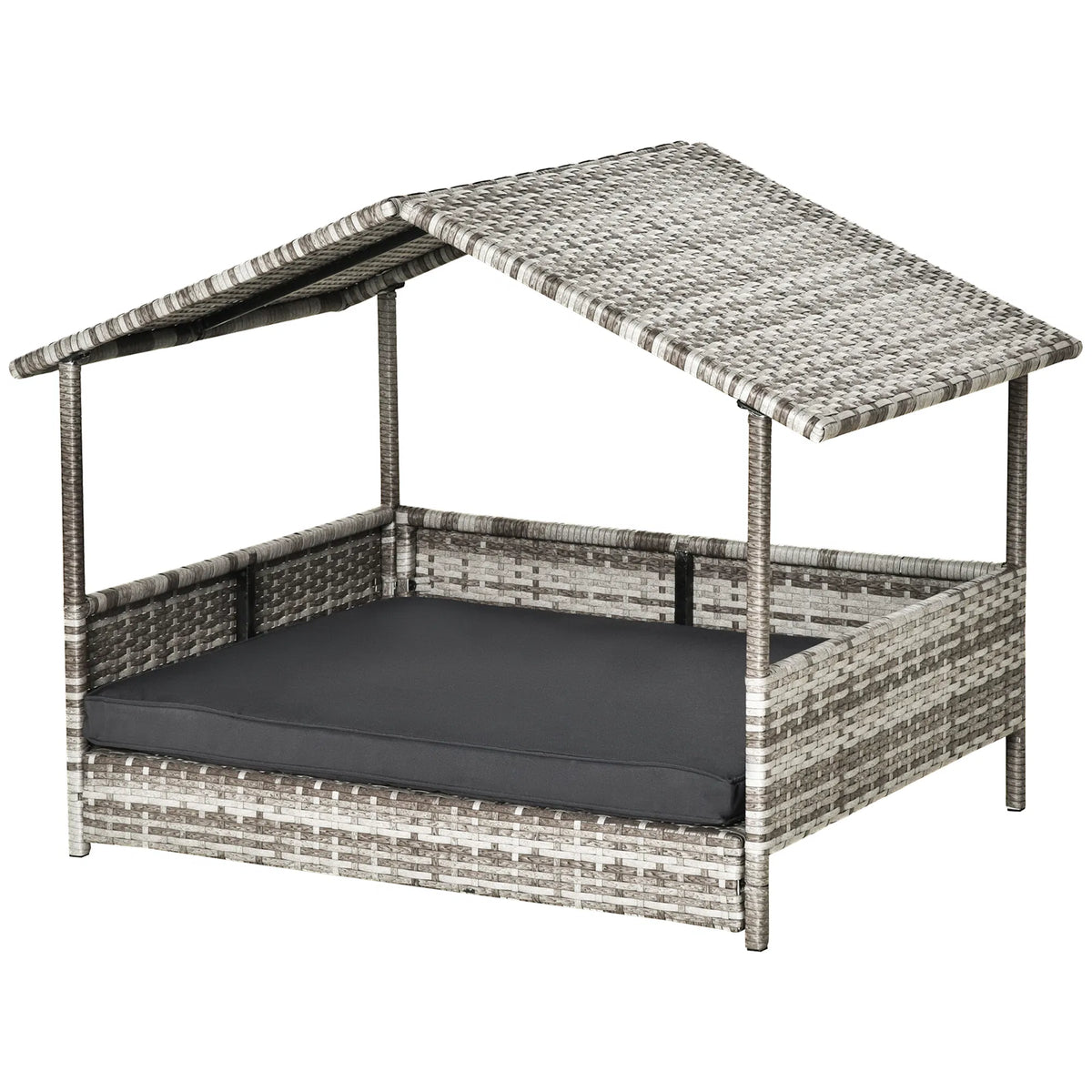 Wicker Pet House Dog Bed for Indoor and Outdoor Comfort
