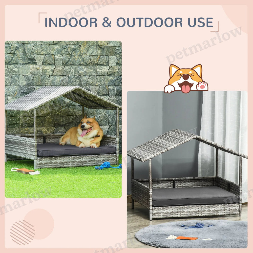 Wicker Pet House Dog Bed for Indoor and Outdoor Comfort – view 4