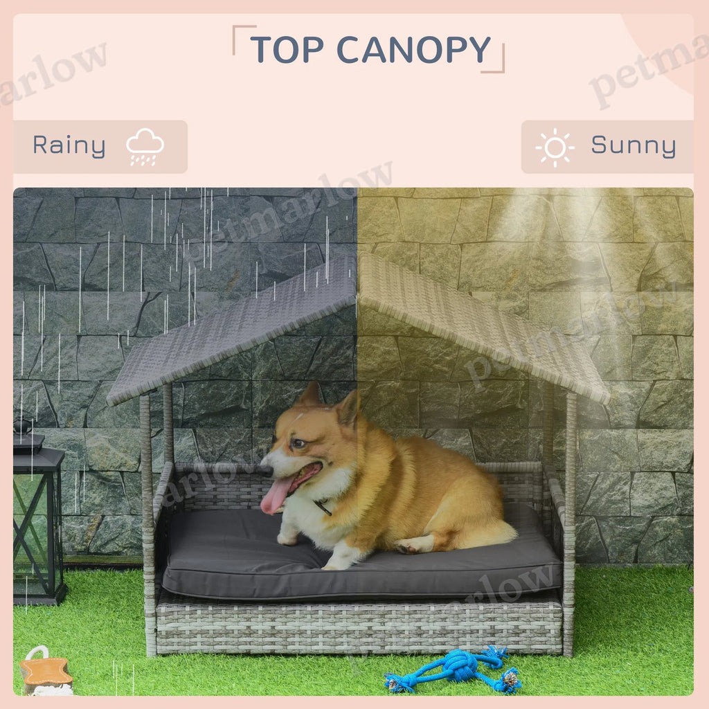 Wicker Pet House Dog Bed for Indoor and Outdoor Comfort – view 6