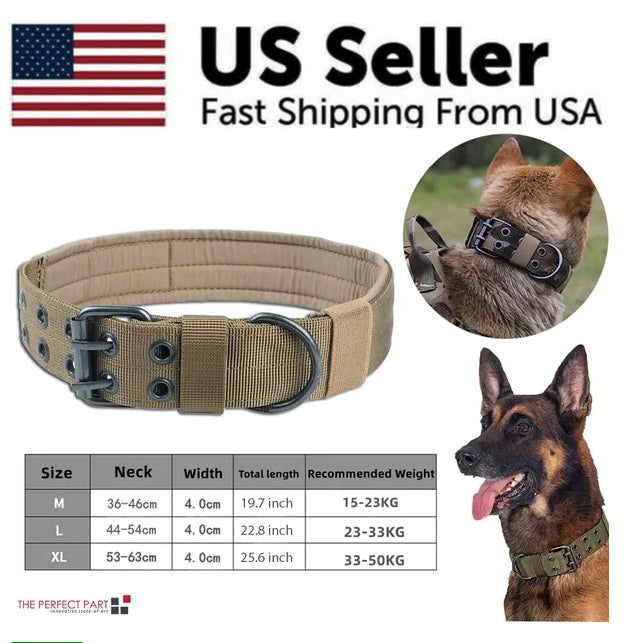 Tactical Heavy Duty Dog Collar for Strong Support