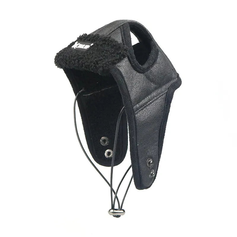 Winter Leather Ear Muffs with Soft Lining – Black / S