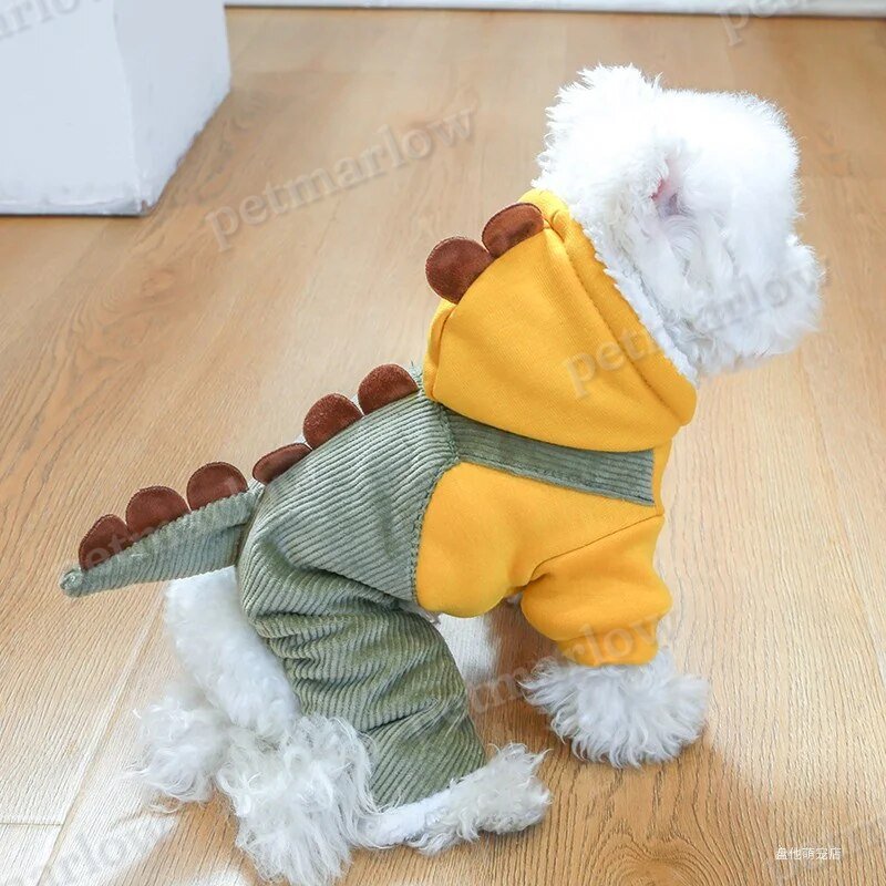 Winter Plush and Thick Insulation Dinosaur Four Legged Cotton Jacket – view 5