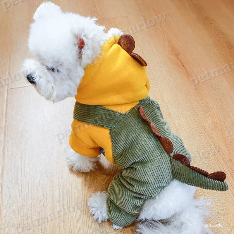 Winter Plush and Thick Insulation Dinosaur Four Legged Cotton Jacket – view 6