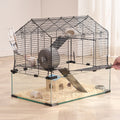 Wire Hamster Cage Habitat for Small Animals – Black