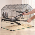 Wire Hamster Cage Habitat for Small Animals – Black