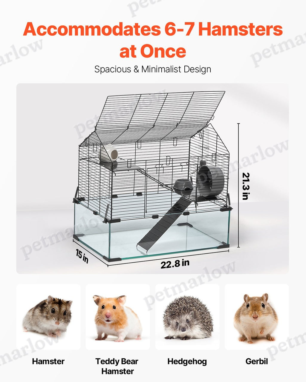 Wire Hamster Cage Habitat for Small Animals – view 3
