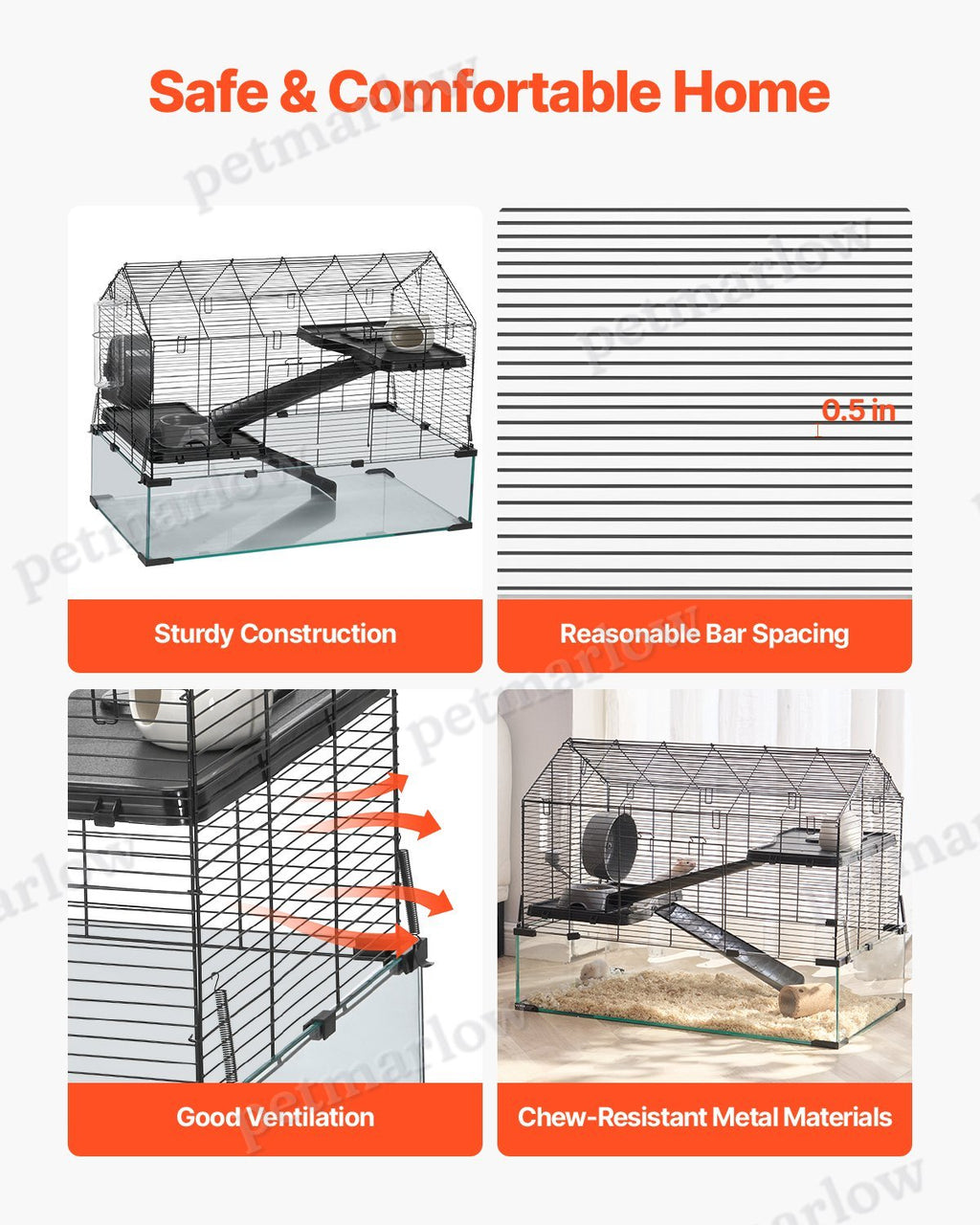 Wire Hamster Cage Habitat for Small Animals – view 3