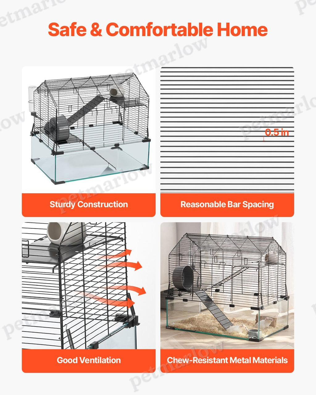 Wire Hamster Cage Habitat for Small Animals – view 4