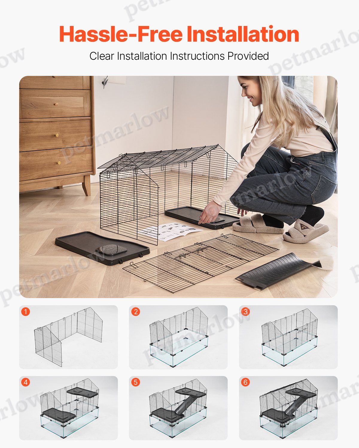 Wire Hamster Cage Habitat for Small Animals – view 4