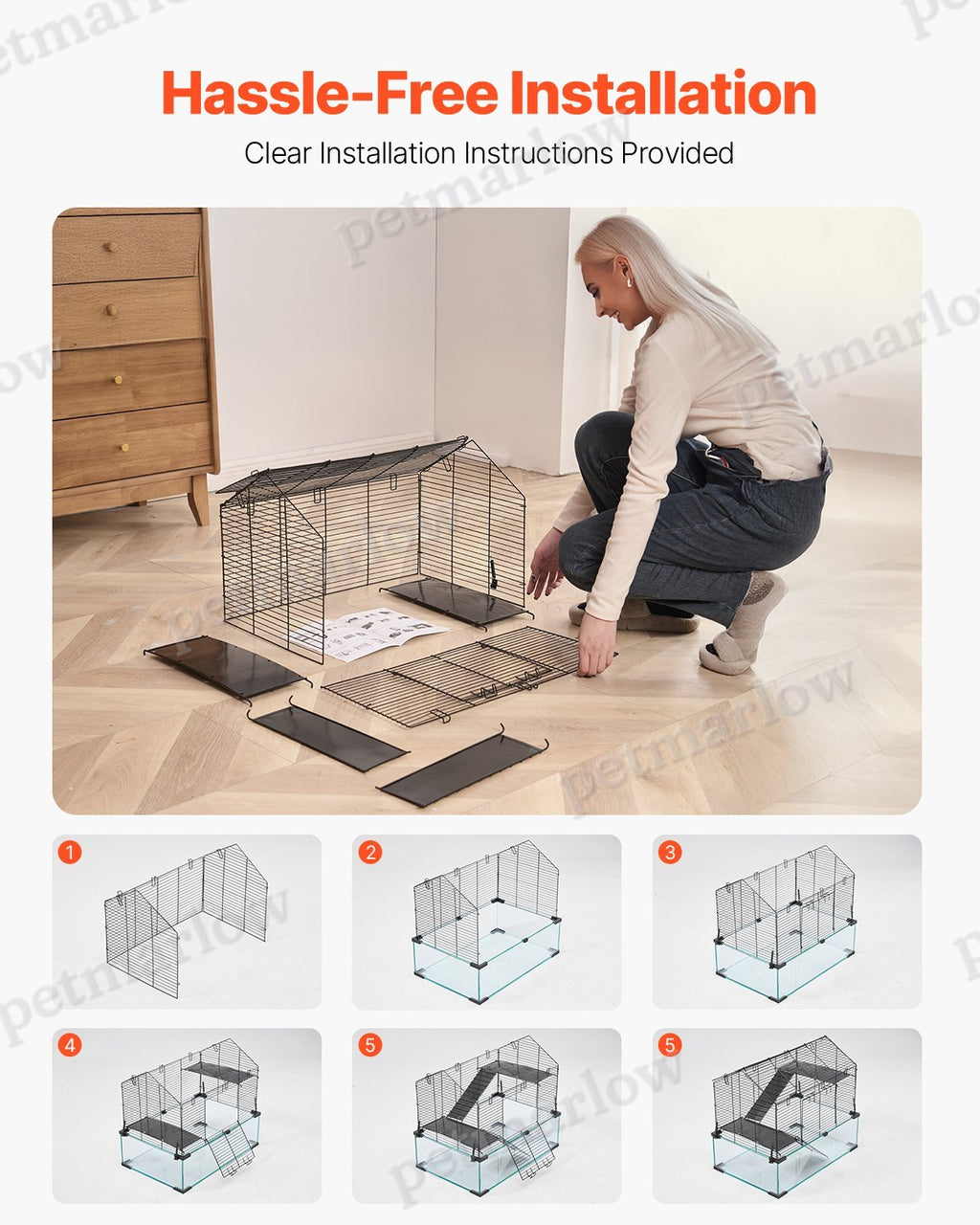 Wire Hamster Cage Habitat for Small Animals – view 5
