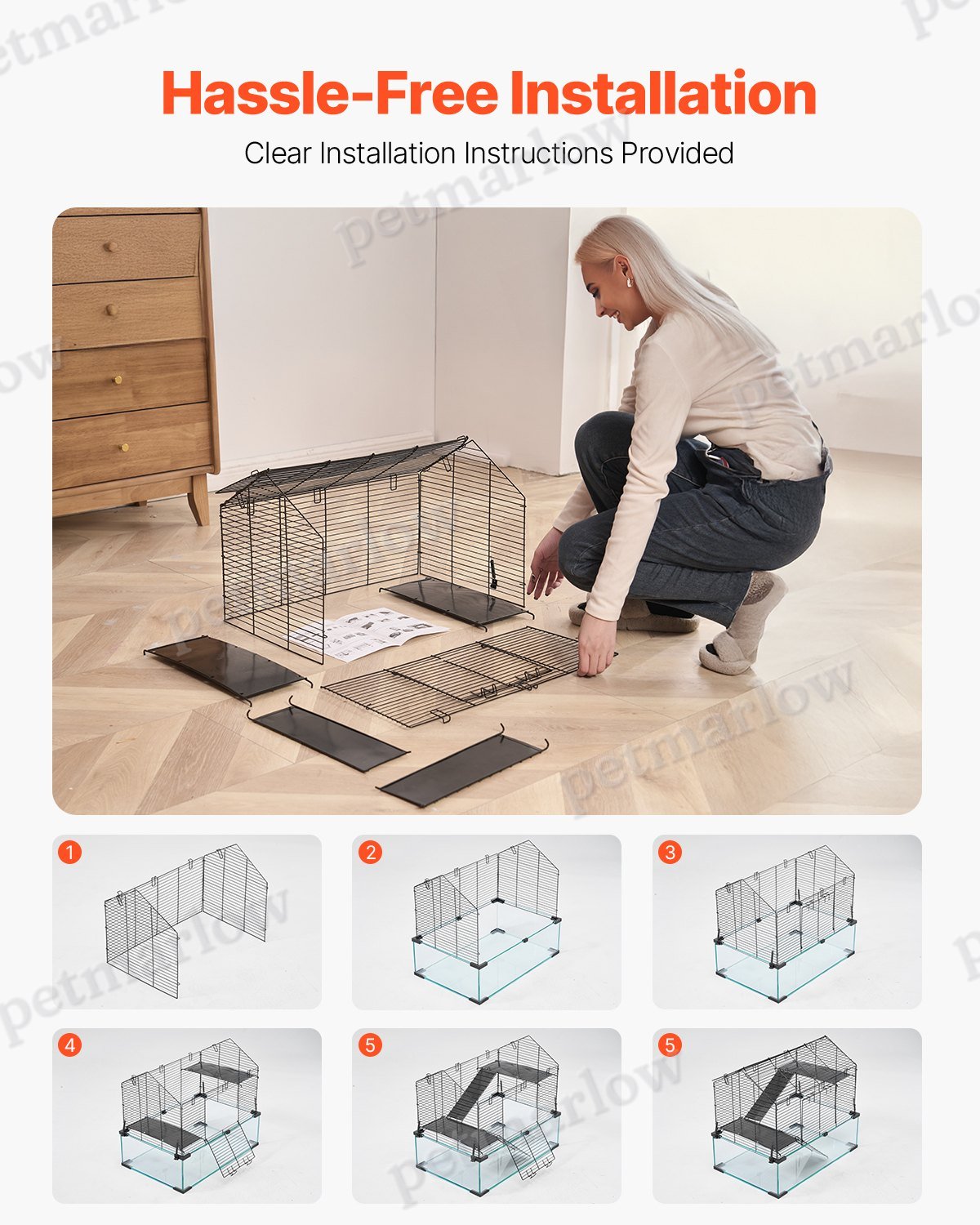 Wire Hamster Cage Habitat for Small Animals – view 5