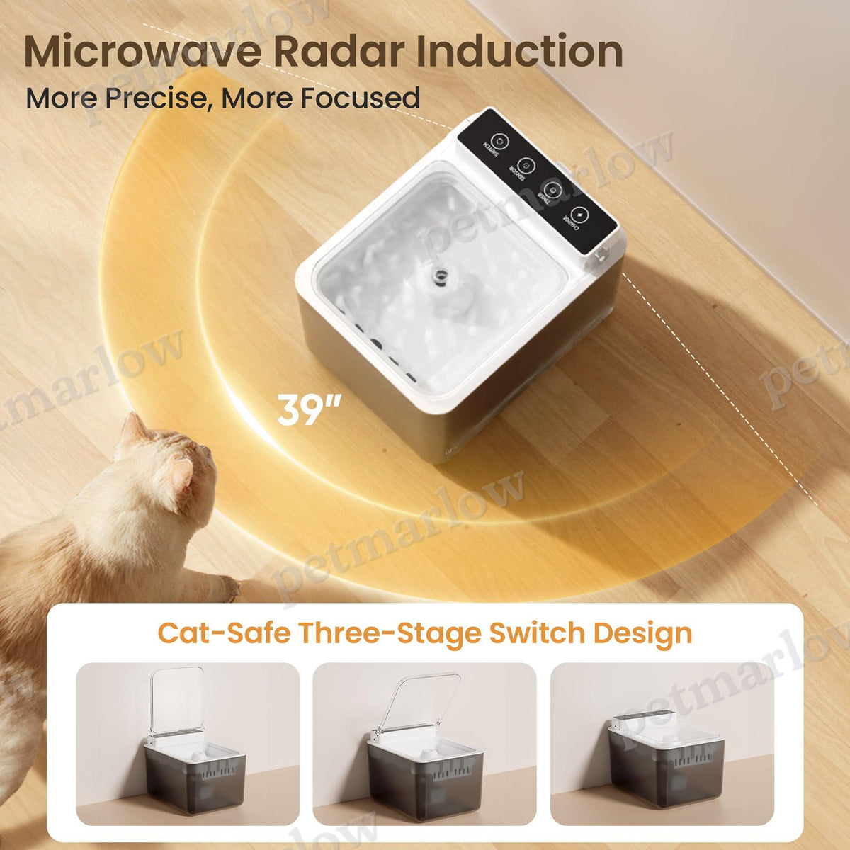 Automatic Pet Water Dispenser with Radar Sensing – view 3