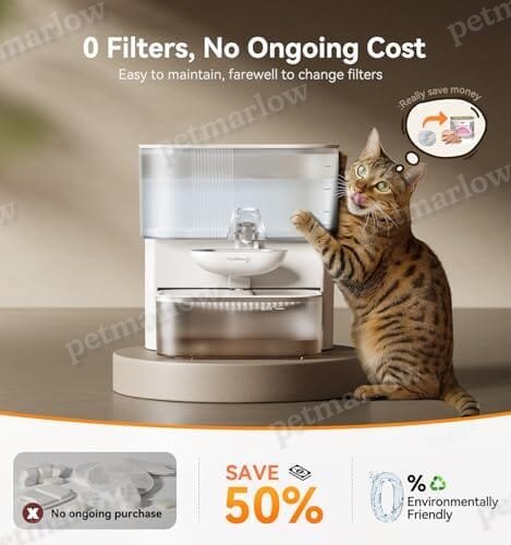 Wireless Cat Water Fountain No Filters, Wastewater Separation – view 3