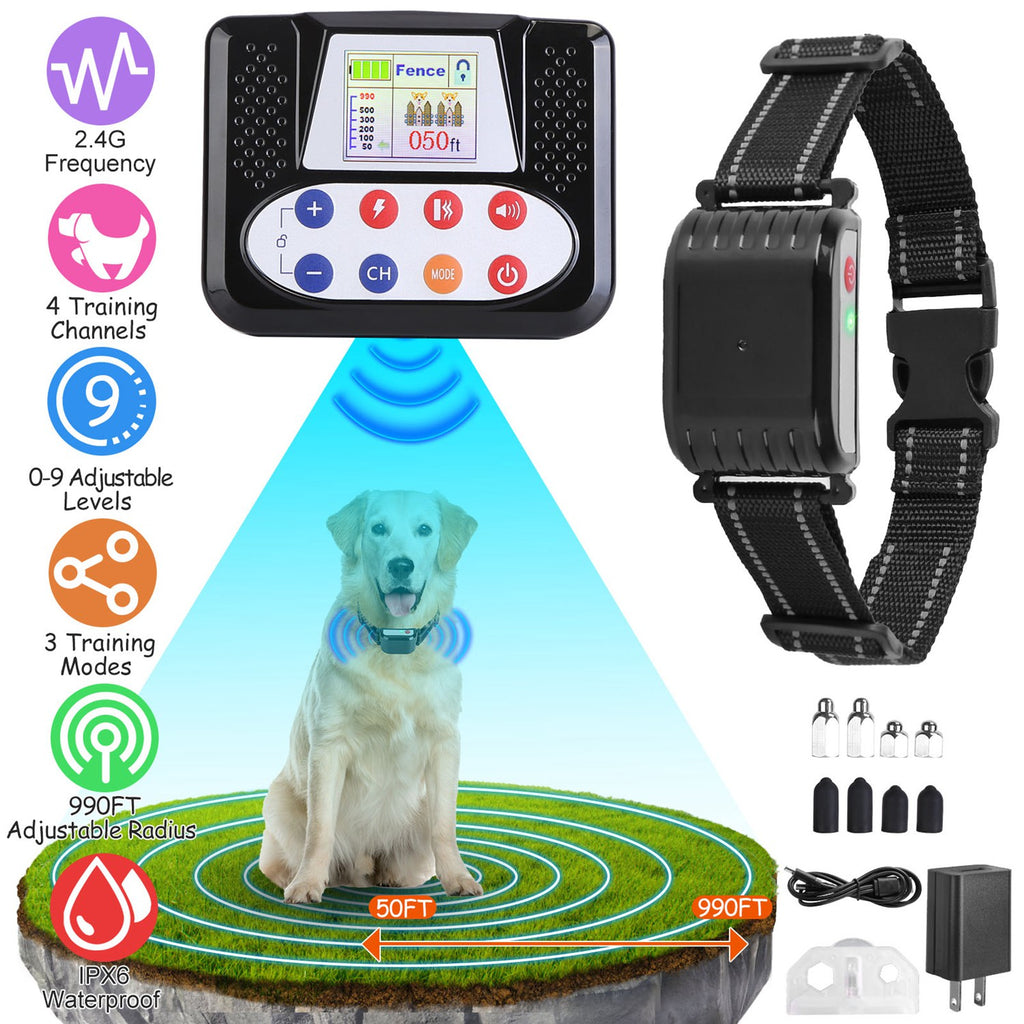 Wireless Dog Training Collar with Remote Fence System