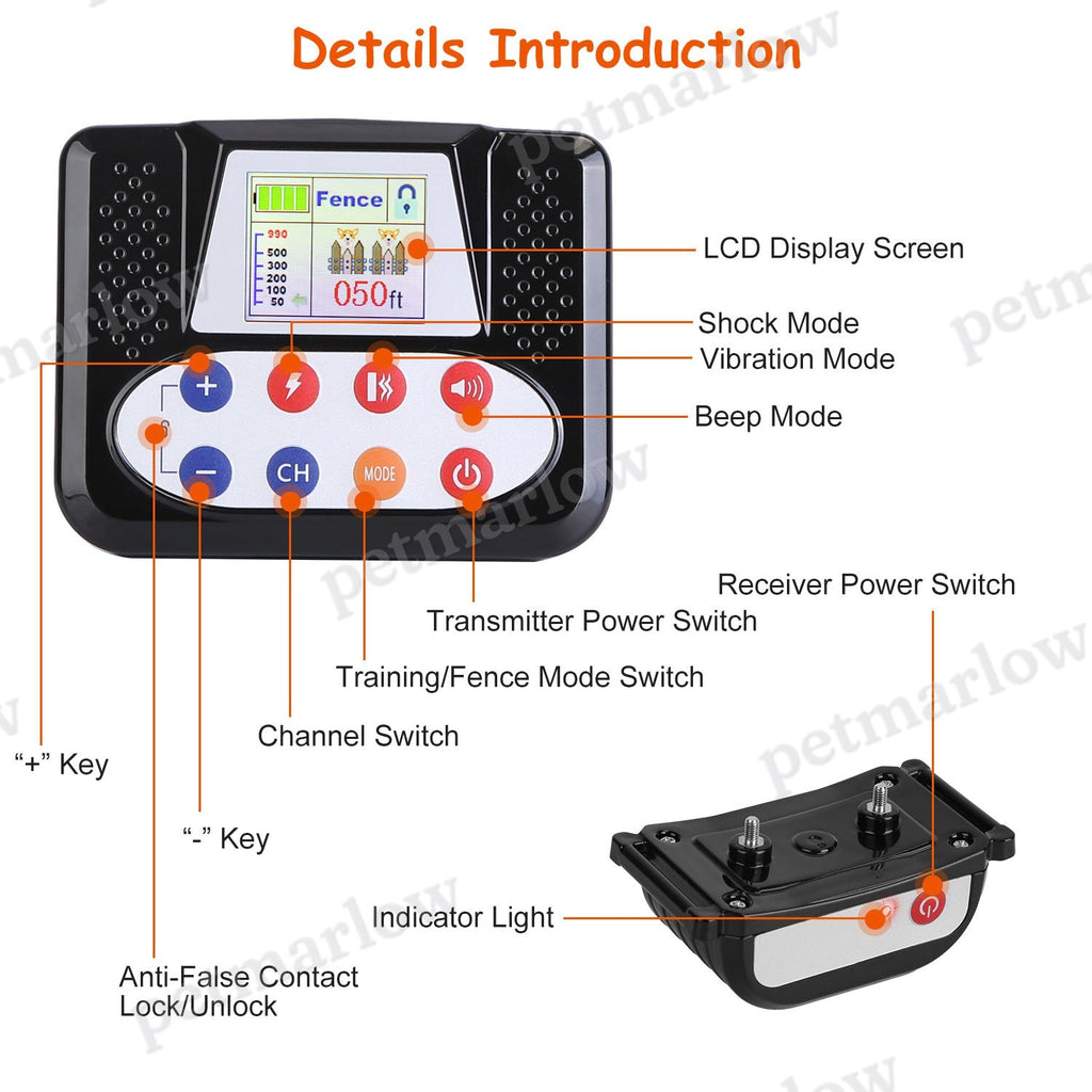 Wireless Dog Training Collar with Remote Fence System – view 3