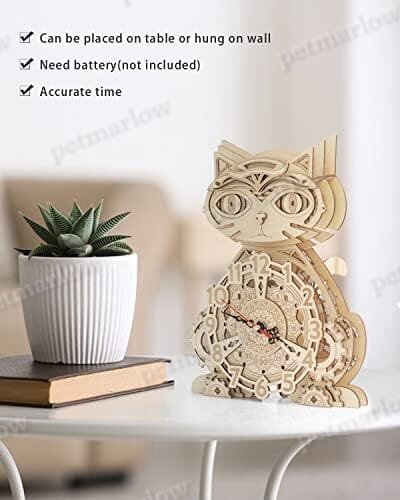 Wooden 3D Puzzles for Adults Model kit Cat Clock – view 5