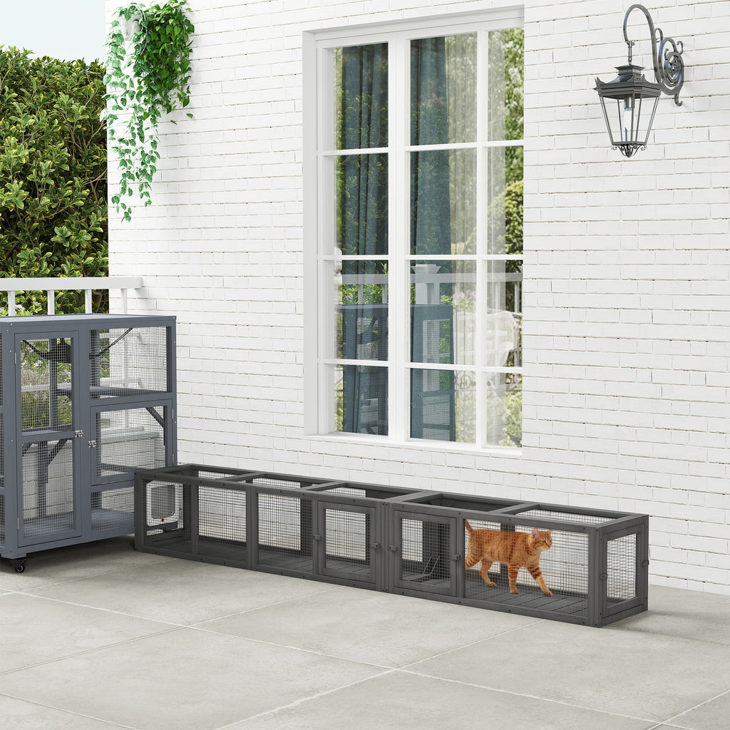 98" Wooden Cat Tunnel for Outdoor Play