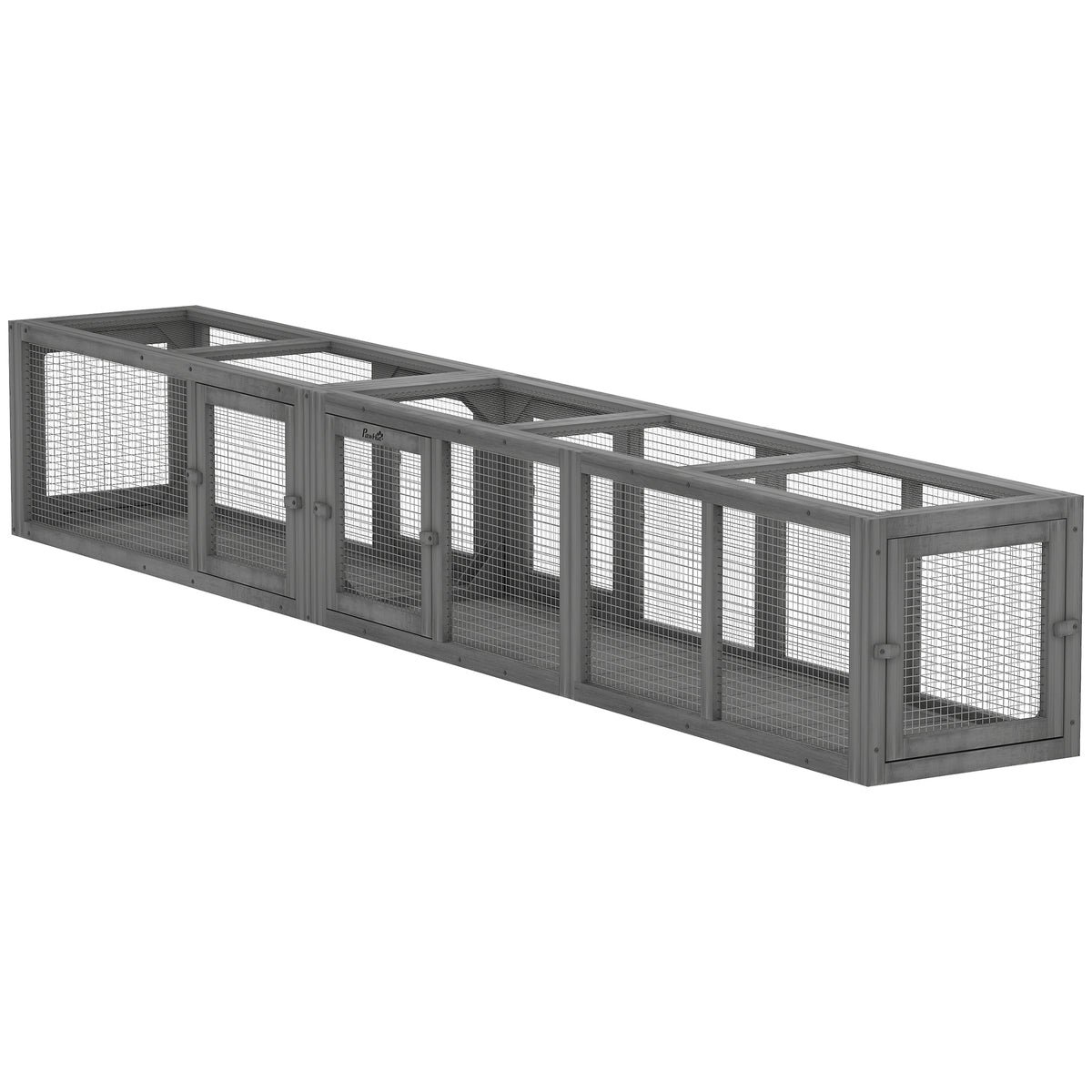 98" Wooden Cat Tunnel for Outdoor Play – Dark Gray / 1050x435x300 mm