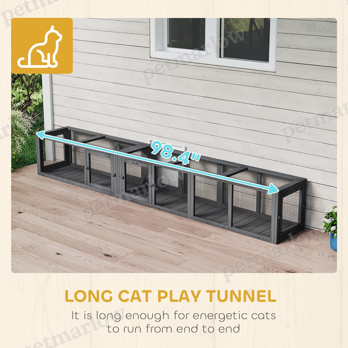 98" Wooden Cat Tunnel for Outdoor Play – view 4