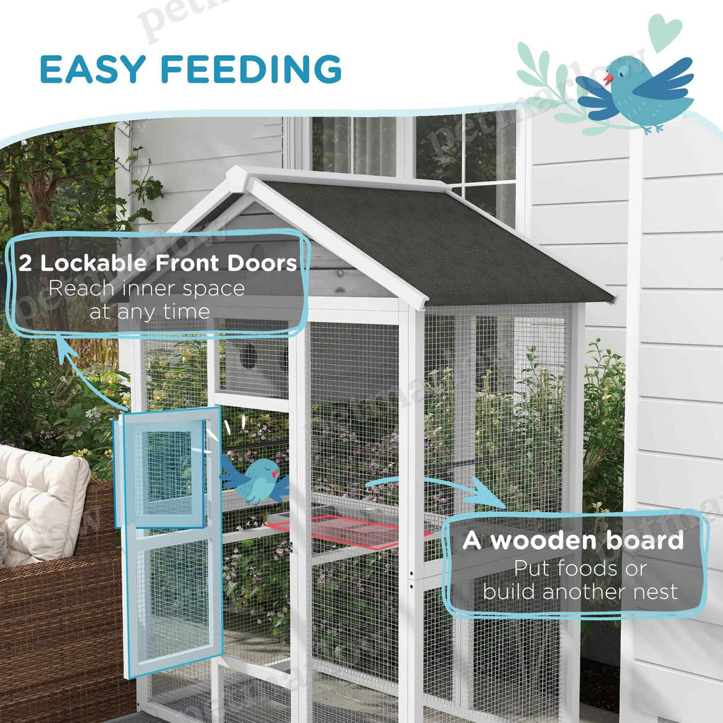 Wooden Bird Cage Aviary with Perches and Slide-Out Tray – view 5