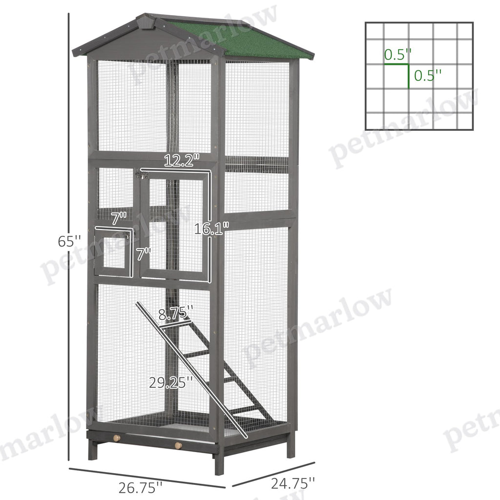 Wooden Bird Cage Outdoor Aviary House for Birds – view 3