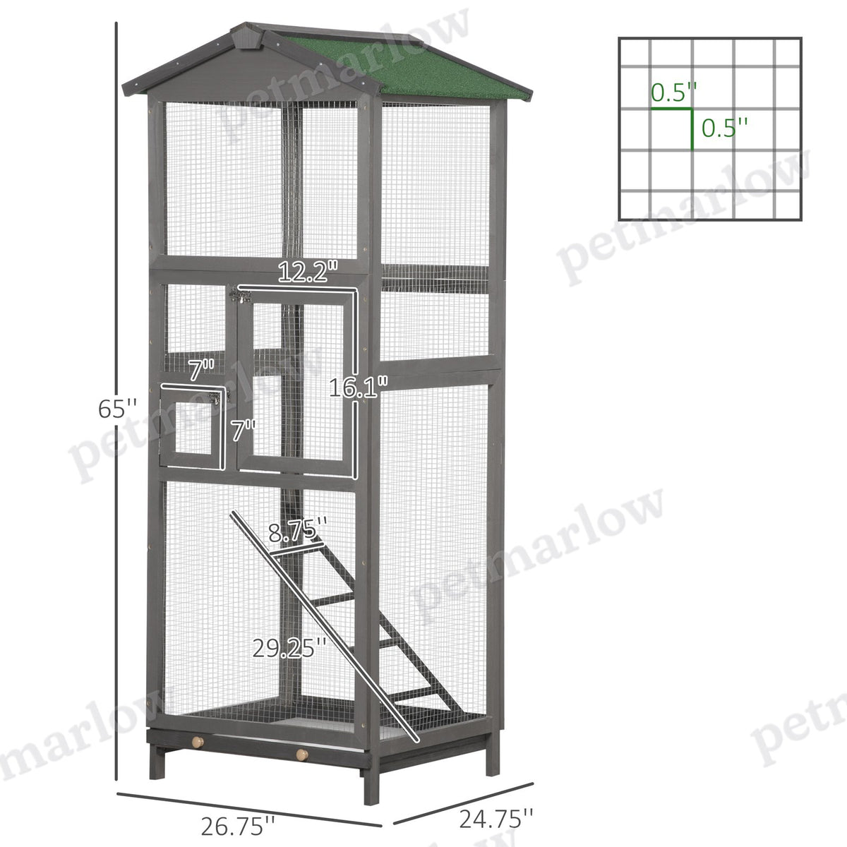 Wooden Bird Cage Outdoor Aviary House for Birds – view 3