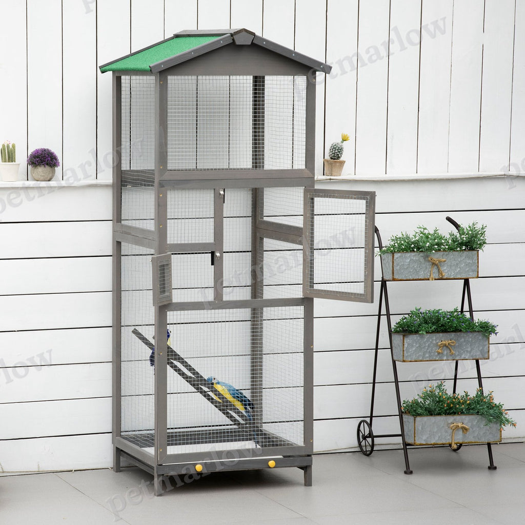 Wooden Bird Cage Outdoor Aviary House for Birds – view 5