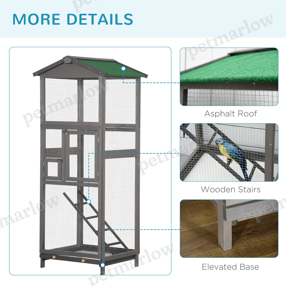 Wooden Bird Cage Outdoor Aviary House for Birds – view 6