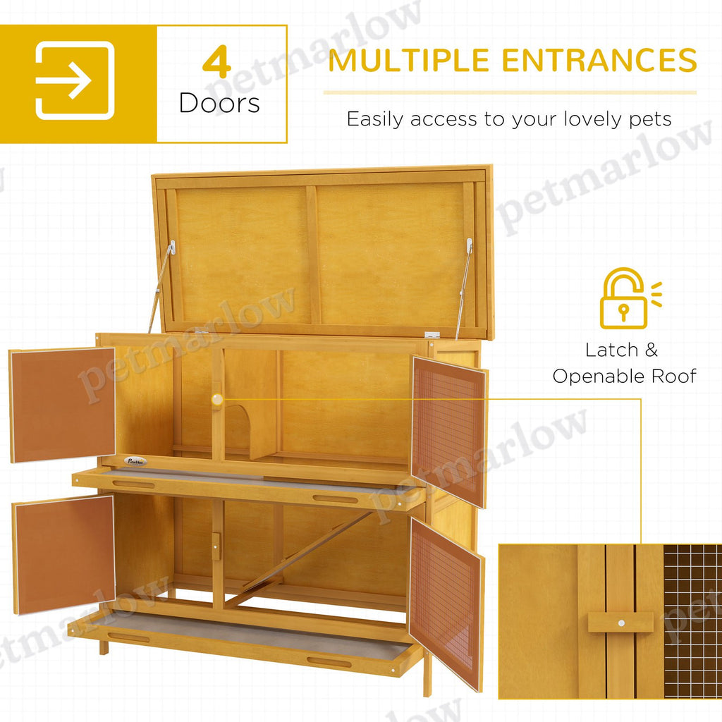 Wooden Bunny Hutch with Ramp for Indoor/Outdoor Use – view 3