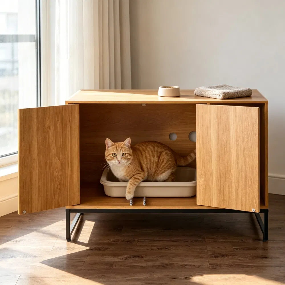 Wooden Cat Box Cabinet – view 2