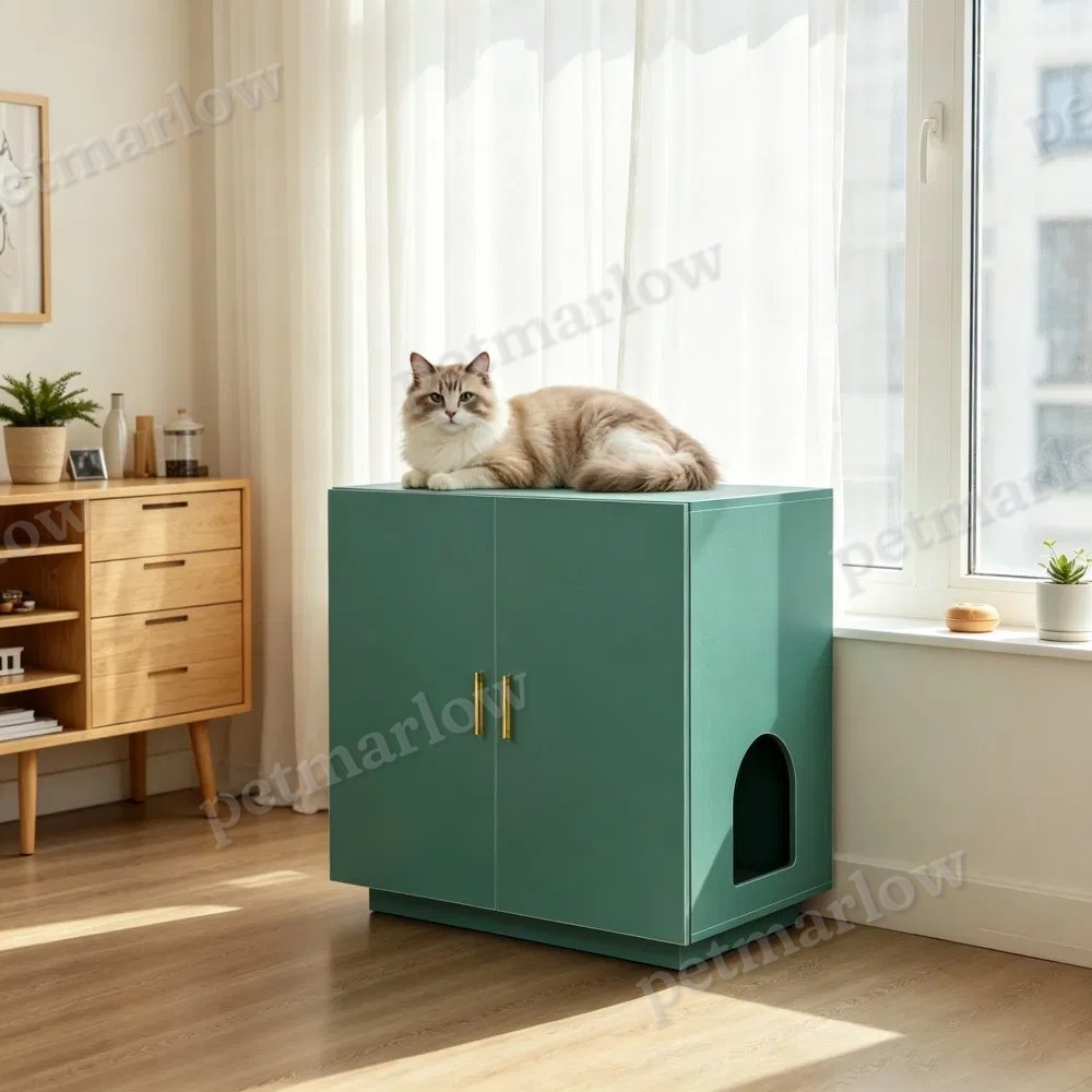 Wooden Cat Box Cabinet for Litter Box Enclosure – view 4