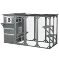 Wooden Cat Catio for Outdoor Use – Light Grey