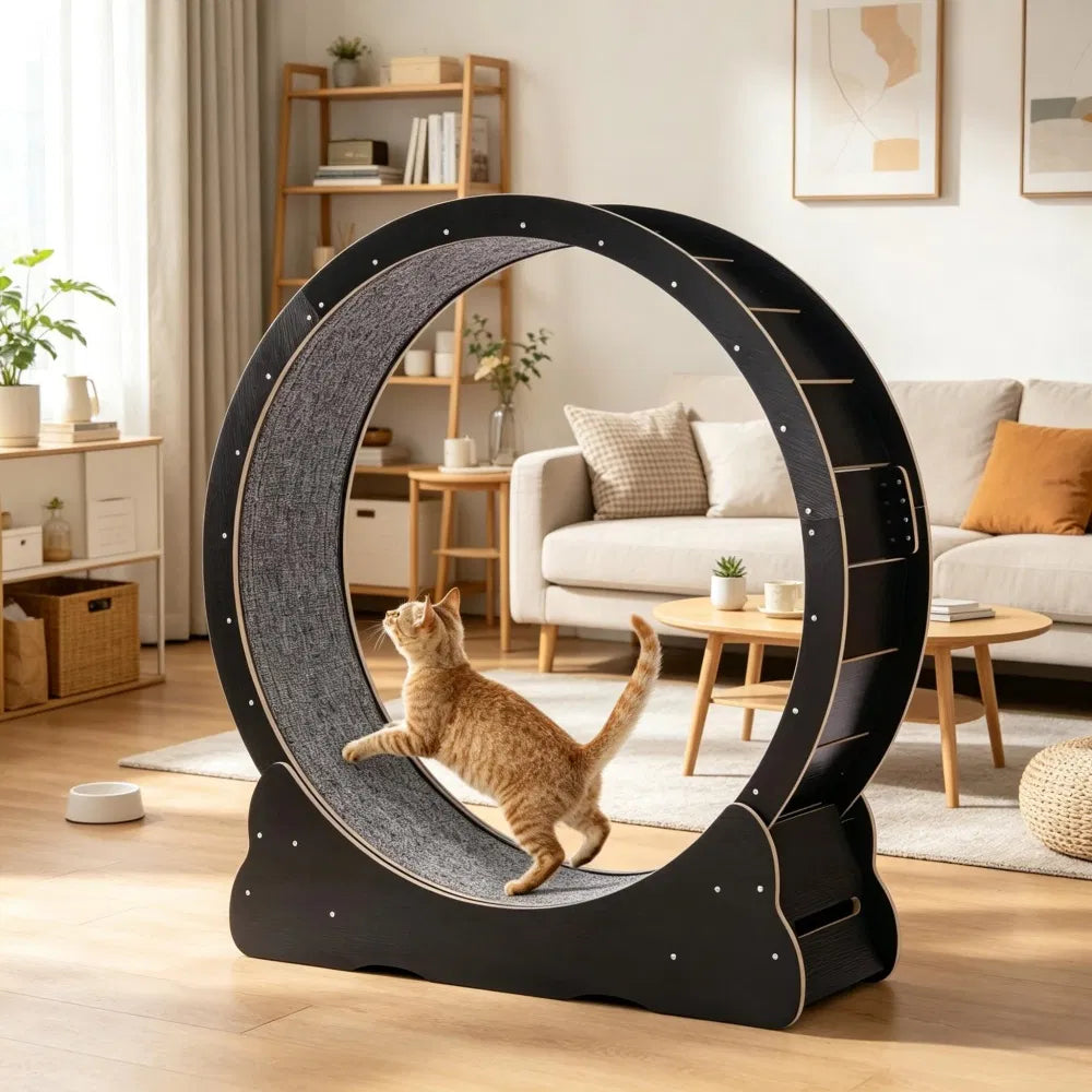 Wooden Cat Exercise Wheel for Active Play
