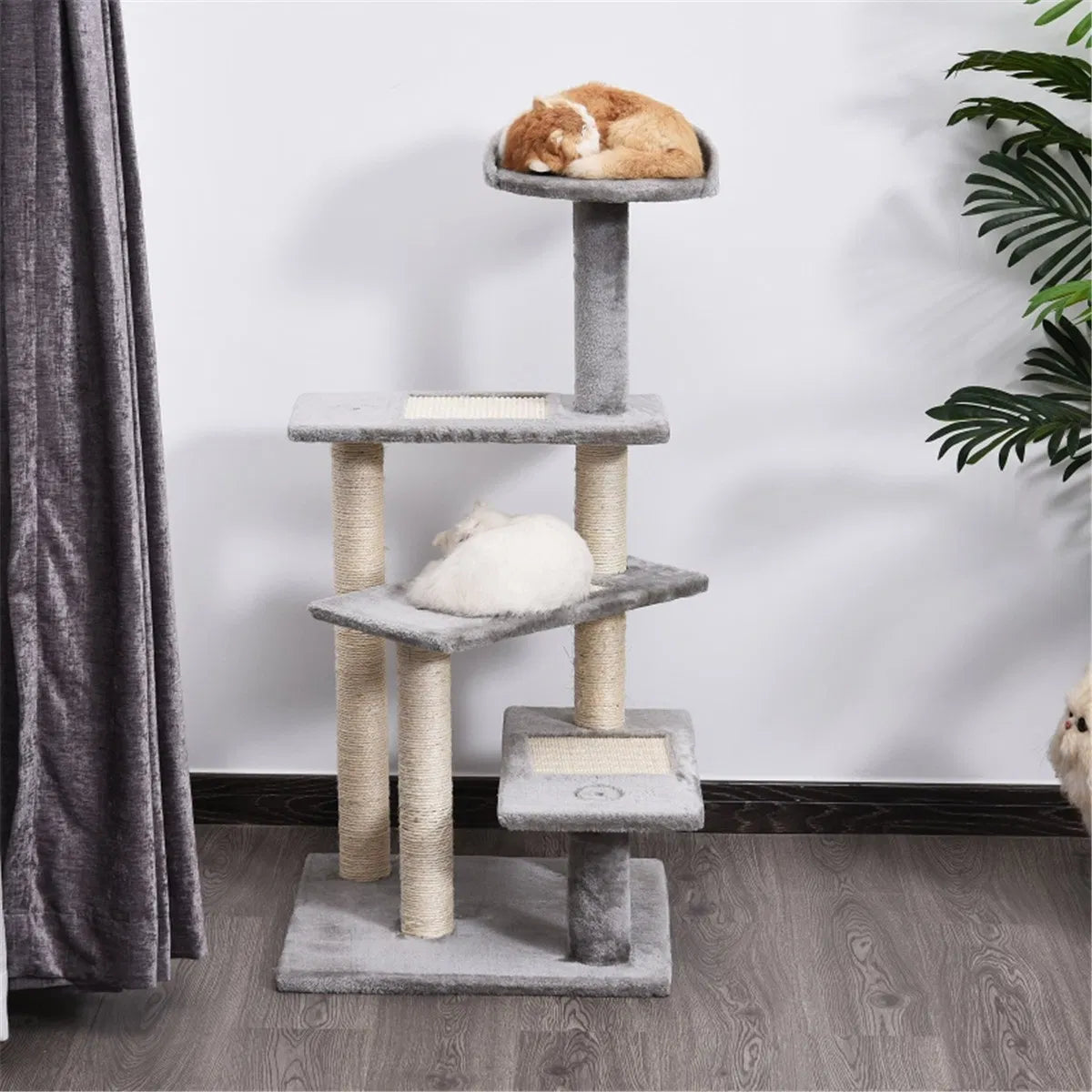 Wooden Cat House with Shelves and Perches