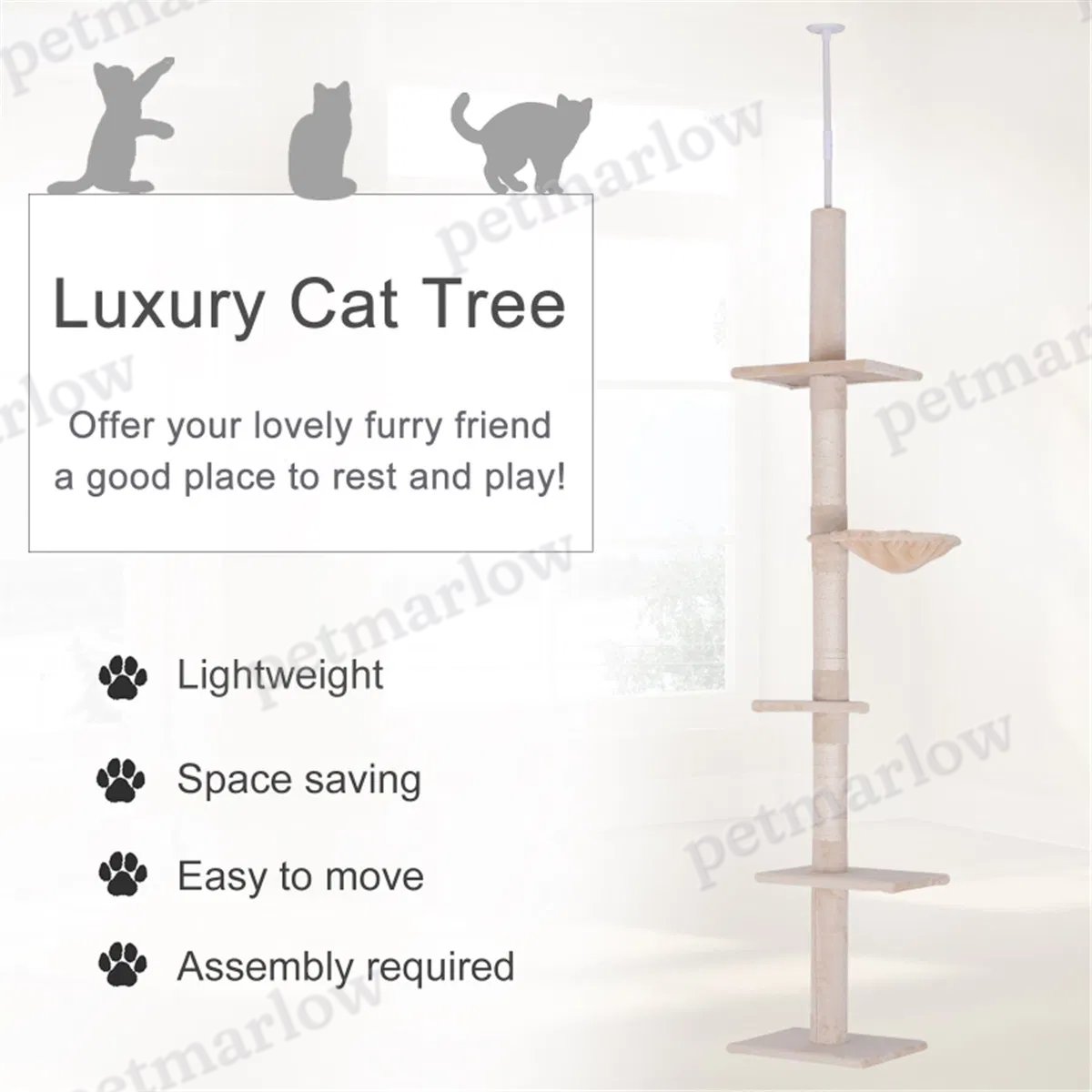 Wooden Cat House with Climbing Tower – view 3
