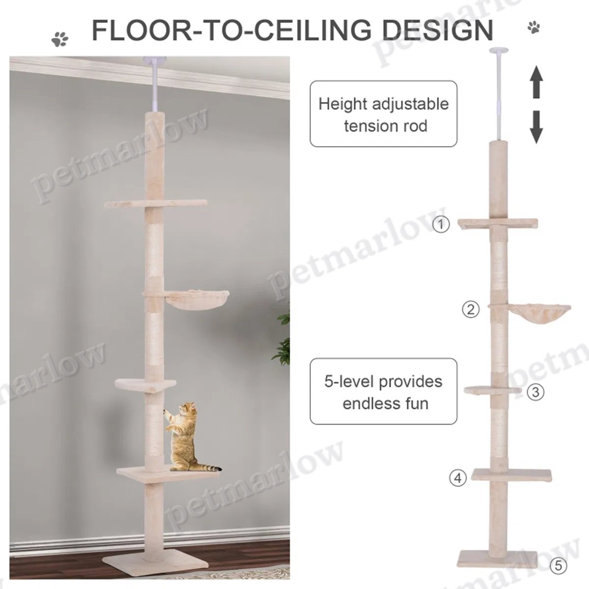 Wooden Cat House with Climbing Tower – view 5