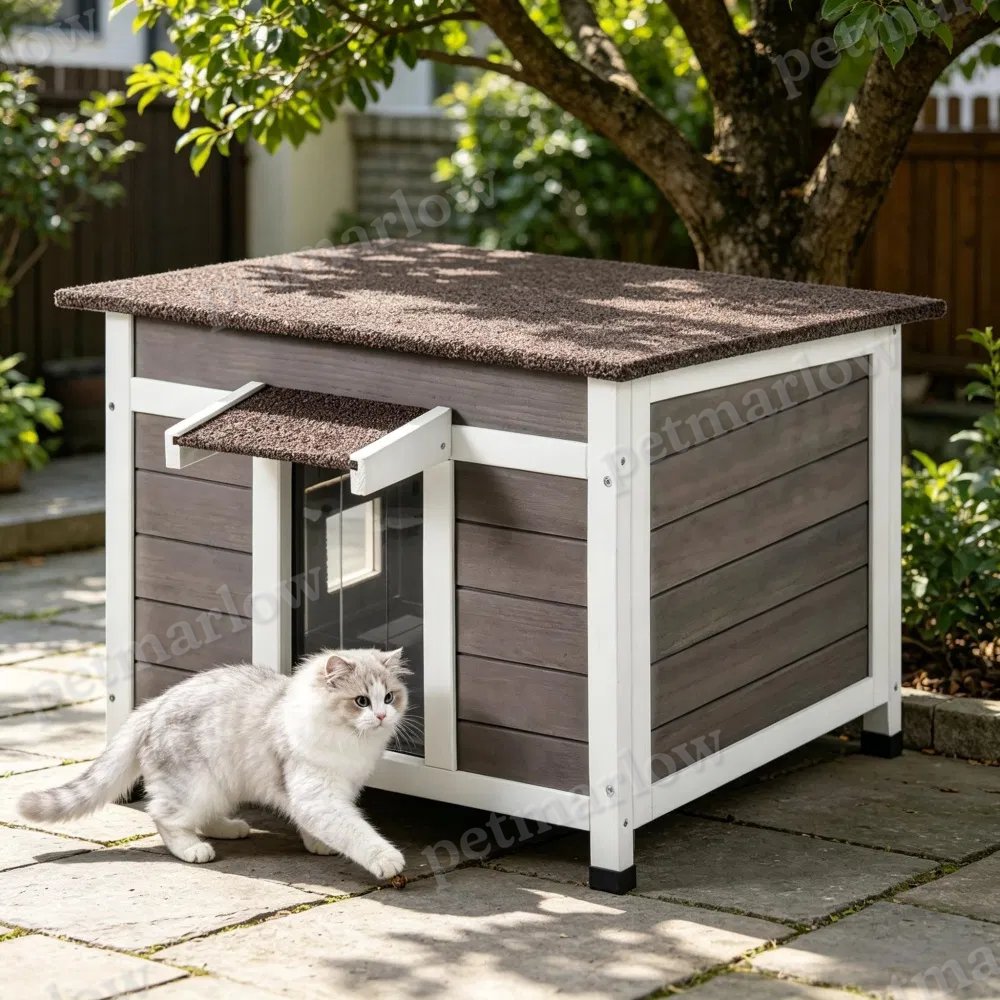 Wooden Cat House with Waterproof Protection and Easy Cleaning – view 3