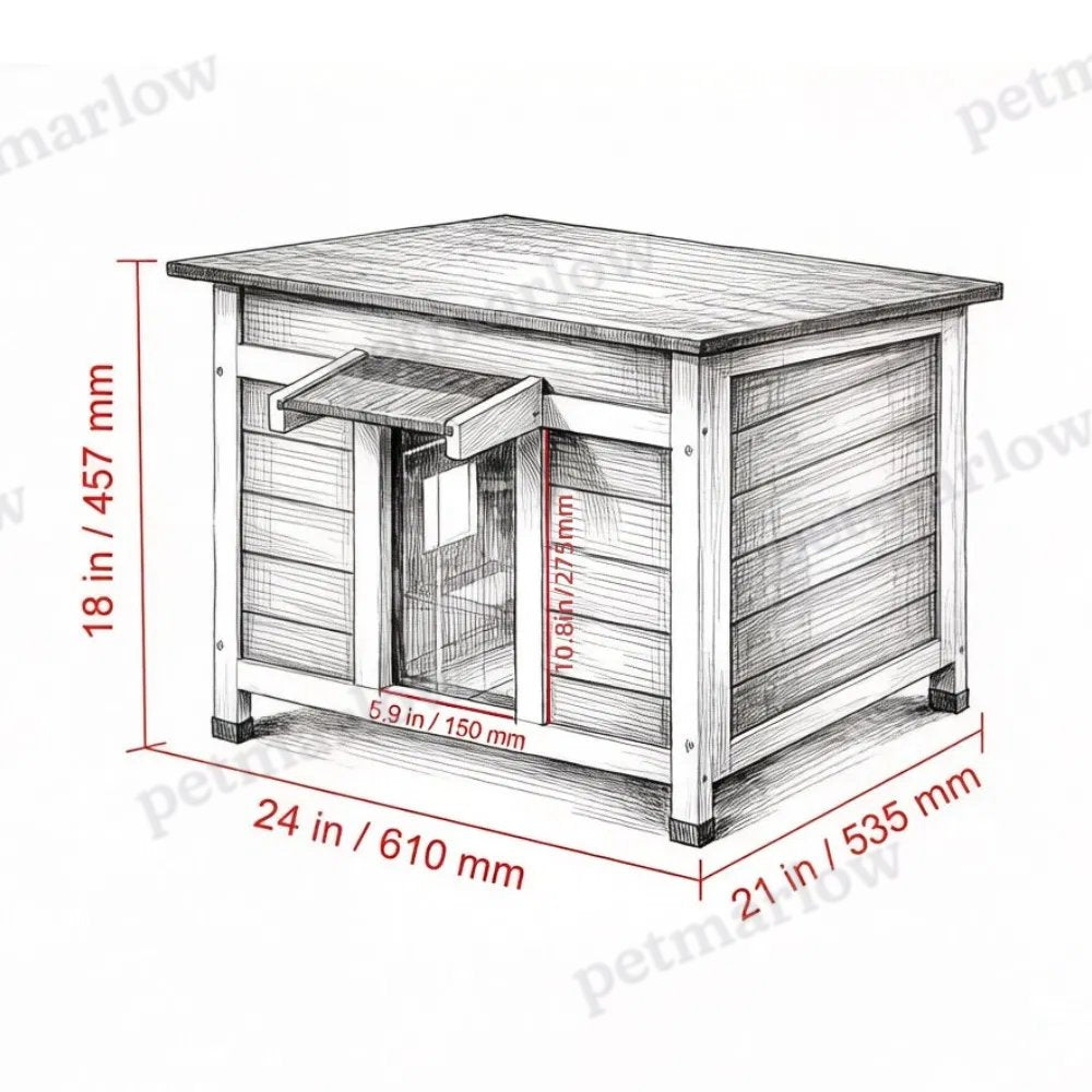 Wooden Cat House with Waterproof Protection and Easy Cleaning – view 4