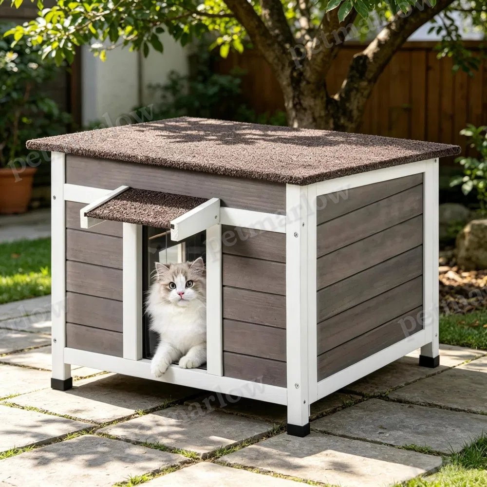 Wooden Cat House with Waterproof Protection and Easy Cleaning – view 5