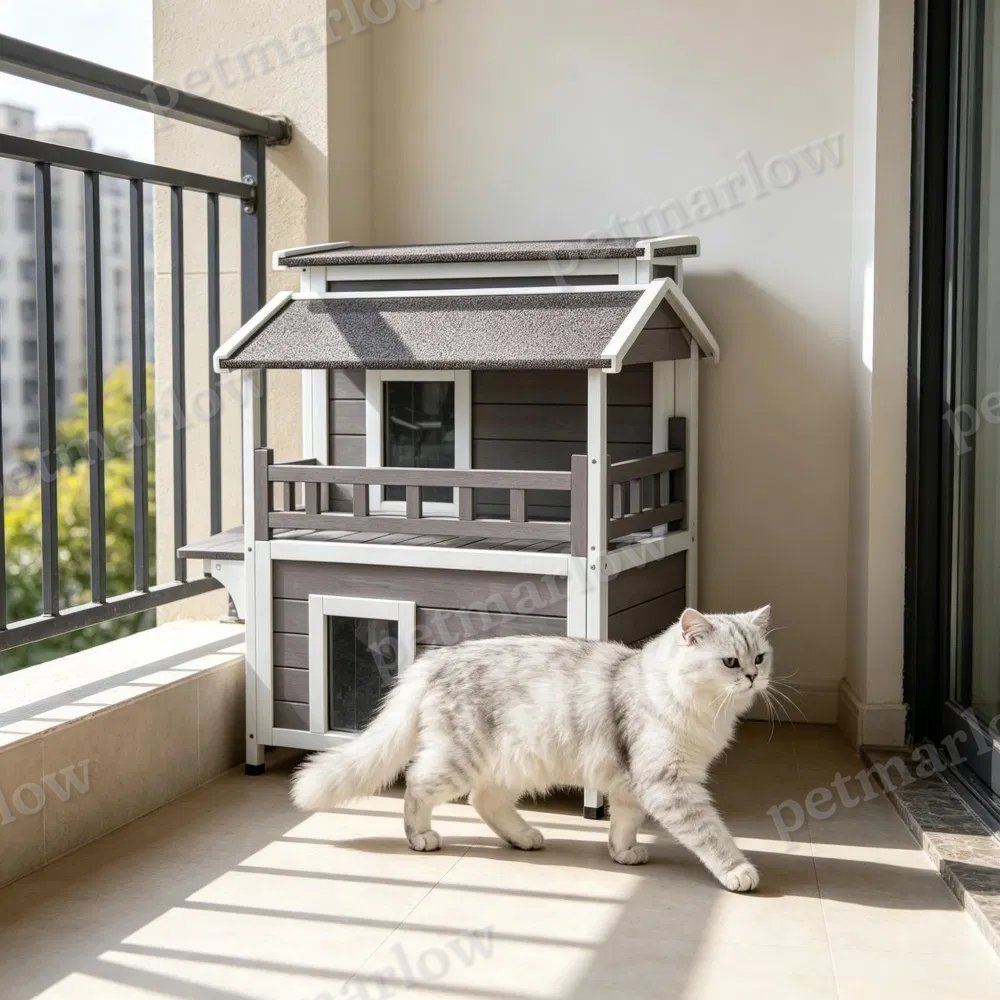 Wooden Cat House with Waterproof Protection for Outdoor Use – view 5