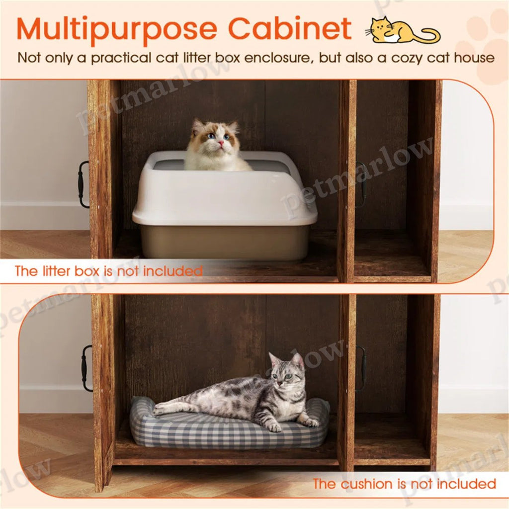 Wooden Cat Litter Box Enclosure with Storage – view 5