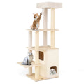 Wooden Cat Tree with 2-Story Condo and Scratching Posts – view 2