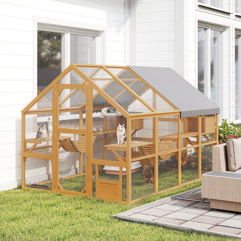 Wooden Catio Outdoor Cat Enclosure for Cats