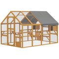 Wooden Catio Outdoor Cat Enclosure for Cats – Yellow / 1240x740x230 mm