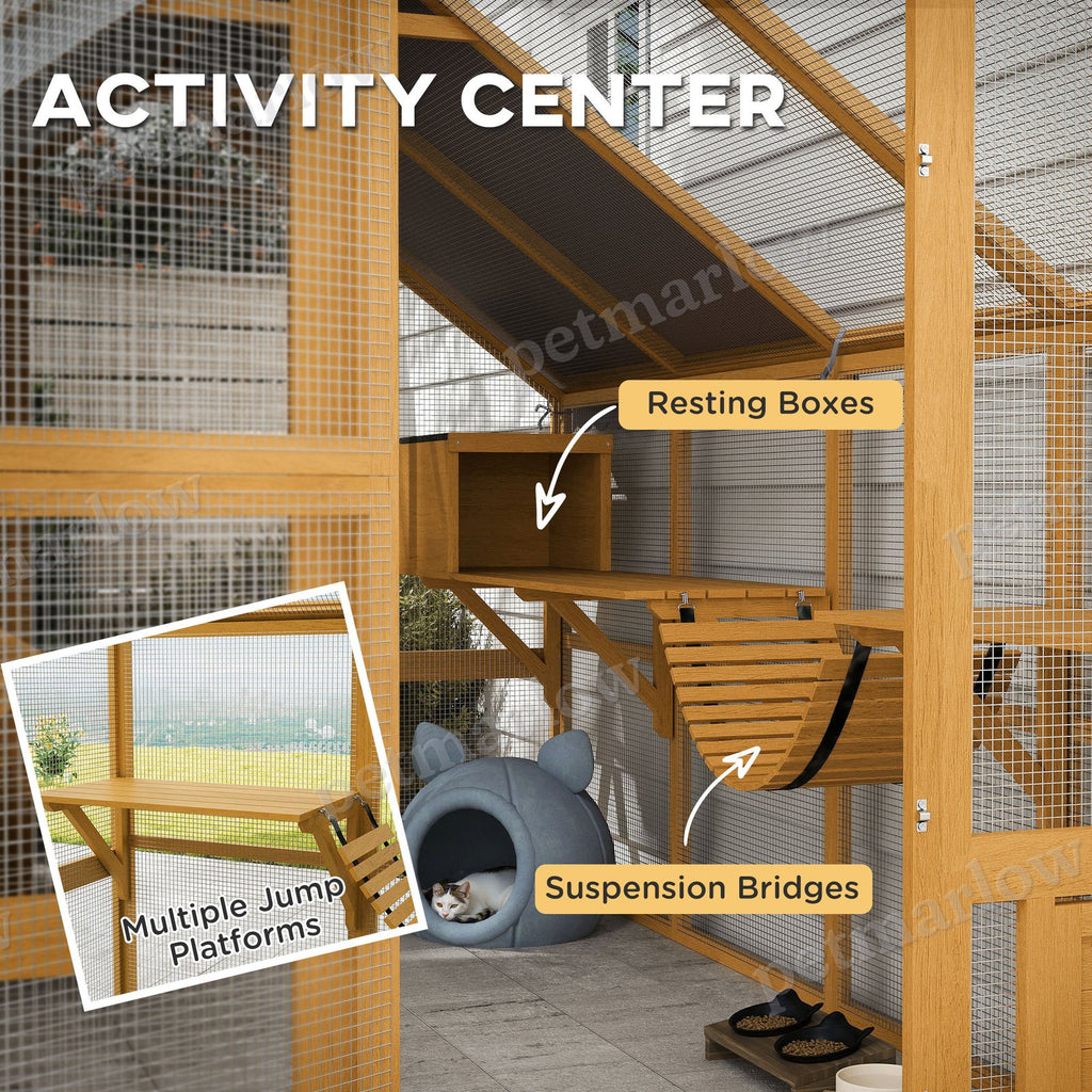Wooden Catio Outdoor Cat Enclosure for Cats – view 3