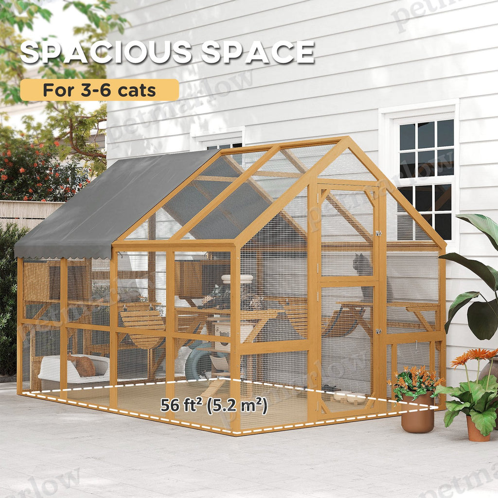 Wooden Catio Outdoor Cat Enclosure for Cats – view 5